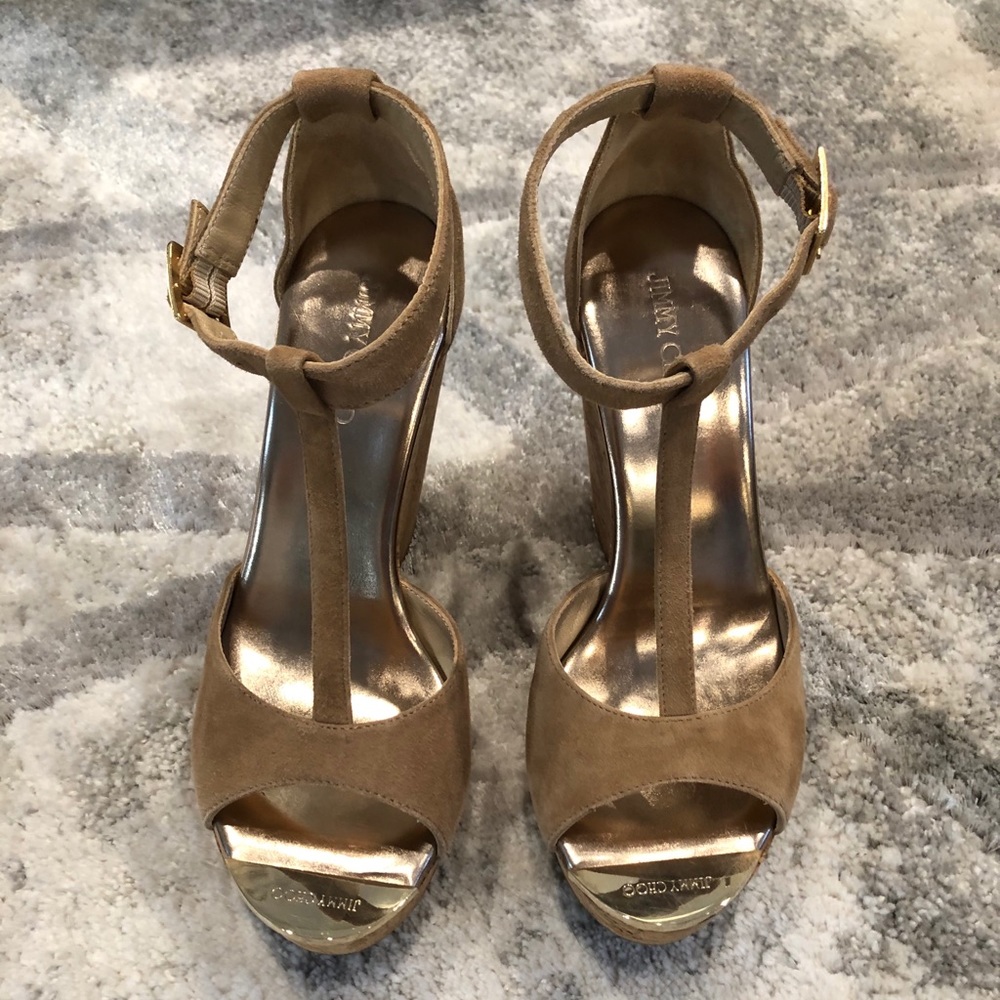 Jimmy Choo Pella Wedge Sandals sz 37